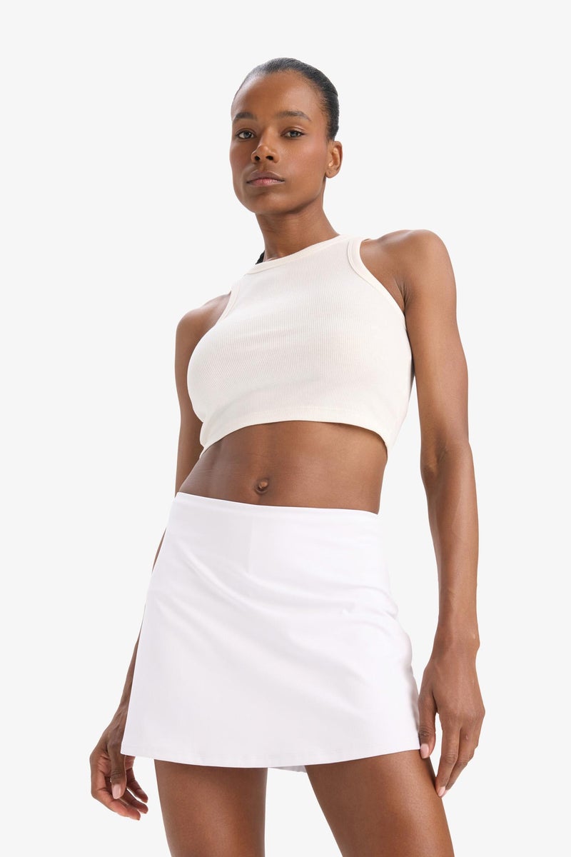 DeFacto White Woman DeFactoFit Standard Fit With Leggings Mini Skirt Casual - Image 4